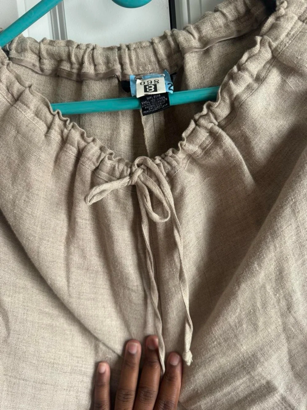 Men's Drawstring Linen Pants - Taupe